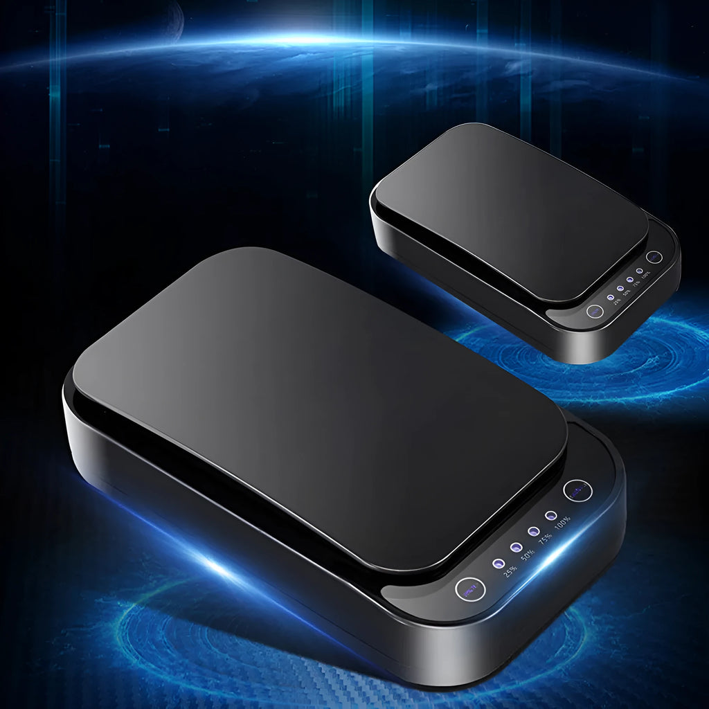 Blue and white UV disinfection box for 6.6-inch mobile phones with 253.7nm wavelength light