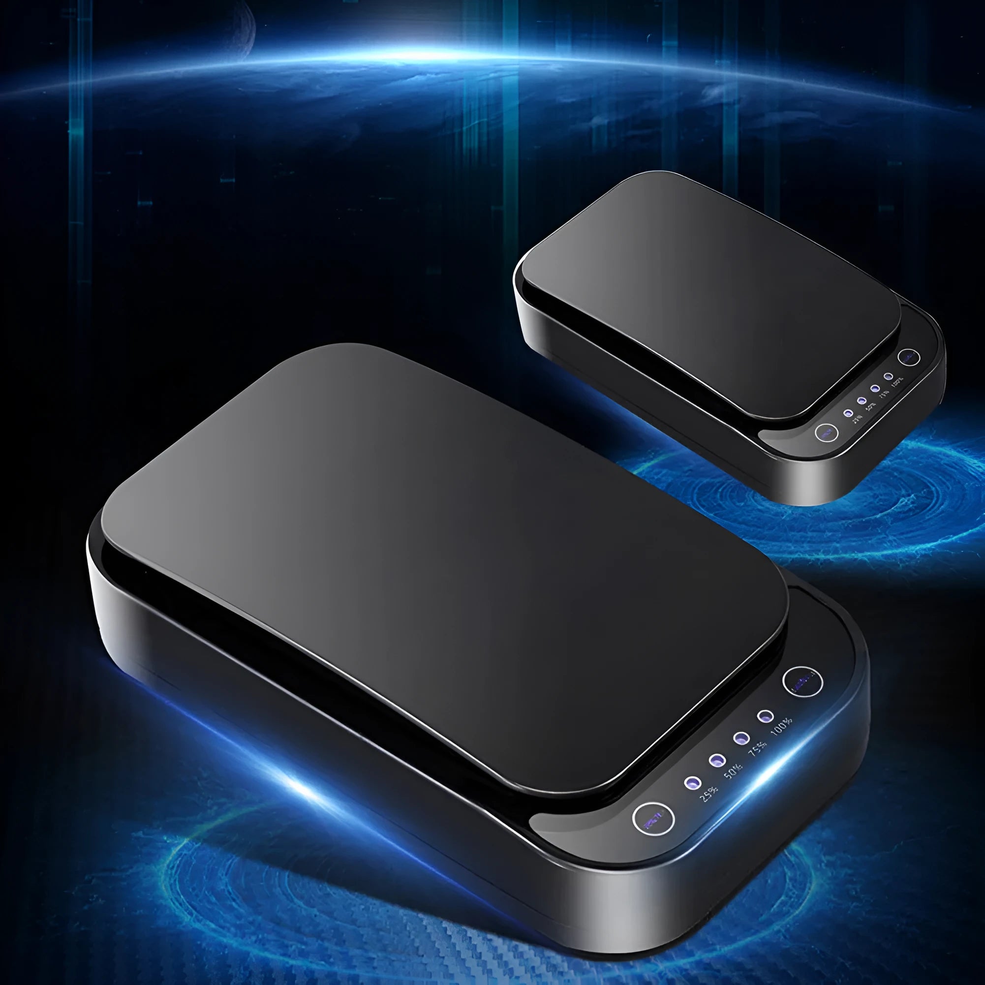 Blue and white UV disinfection box for 6.6-inch mobile phones with 253.7nm wavelength light