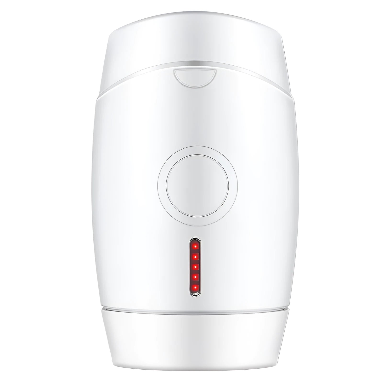 White home laser hair removal instrument with display screen on a compact handheld unit.