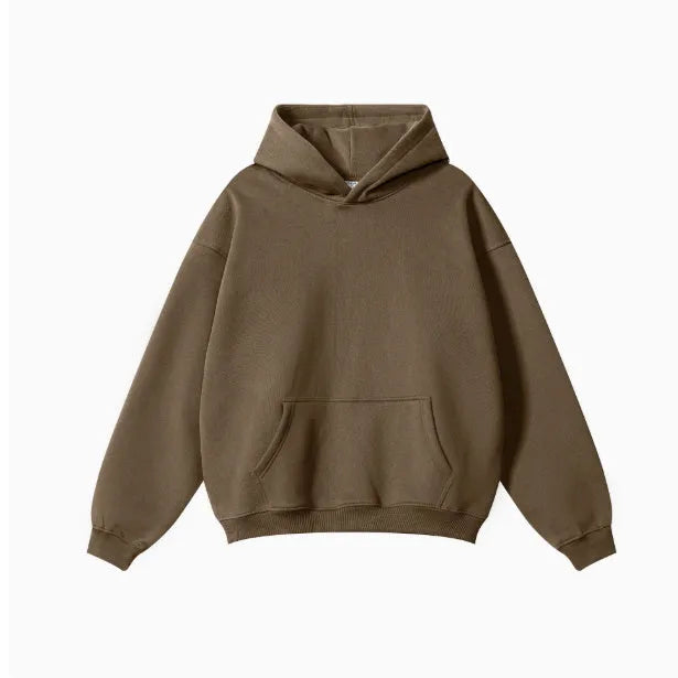 Men's 450g cotton terry hooded sweater with drop-shoulder sleeves in loose fit