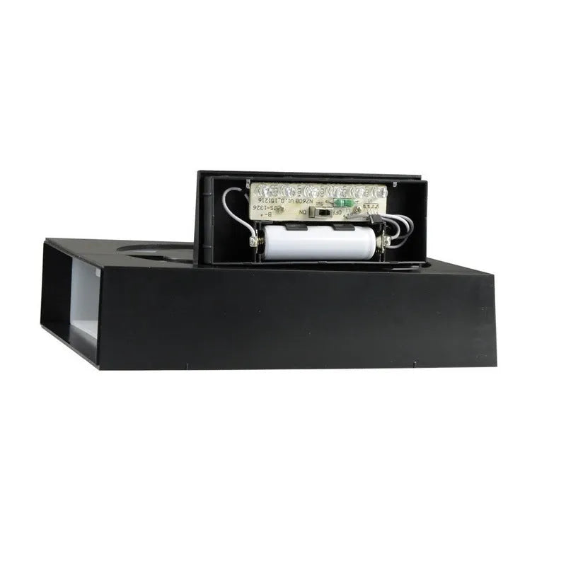 Solar powered LED house number light with IP65 waterproof rating mounted on wall
