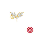 S925 sterling silver water drop earrings with flat spiral puncture design in a gold-plated colour.