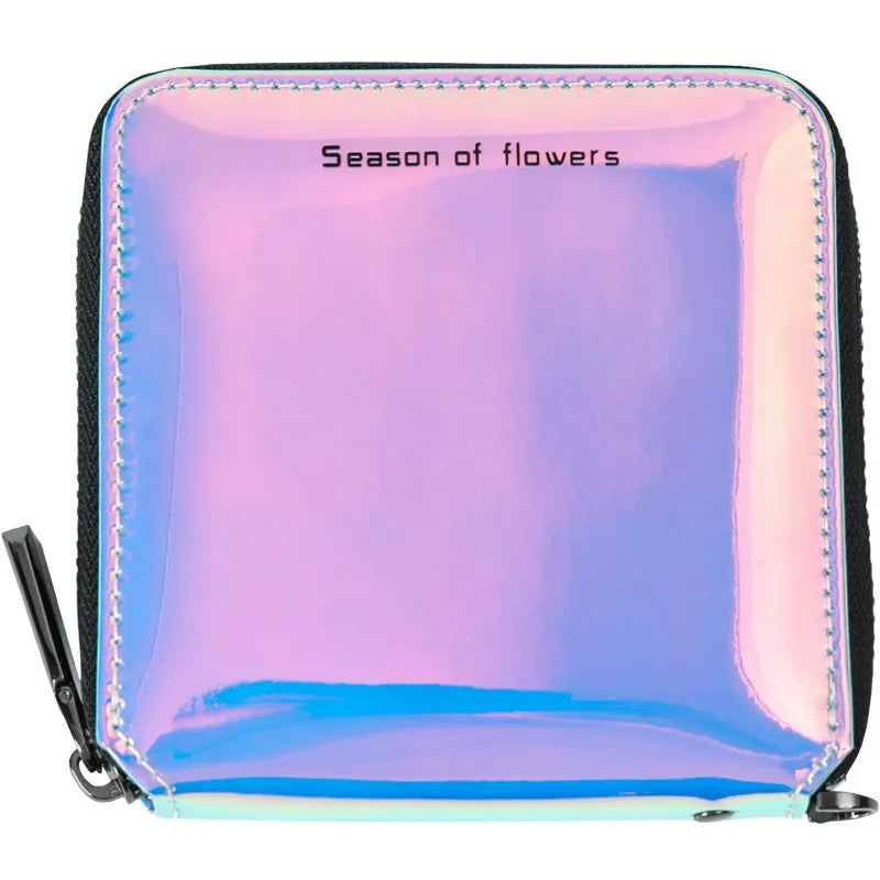 Korean style short folding women's wallet in three colour options with 11cm dimensions