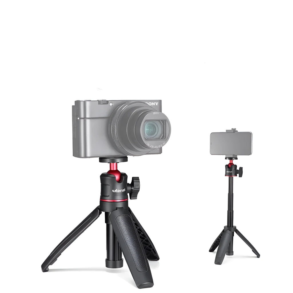 Mini camera desktop tripod selfie stick live stand compatible with iPhone in black red and white