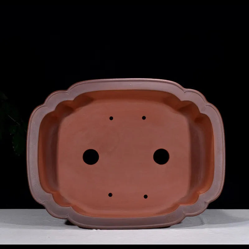 Antique Chinese purple clay flowerpot with crabapple sand glaze, 71cm long