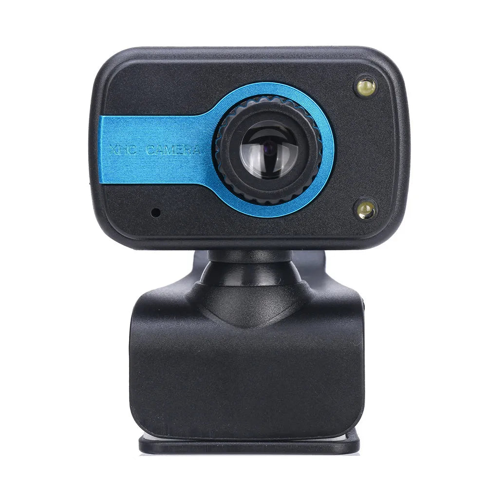 Mini driverless video camera with 12MP HD sensor, 360 degree rotation, and manual focus in blue