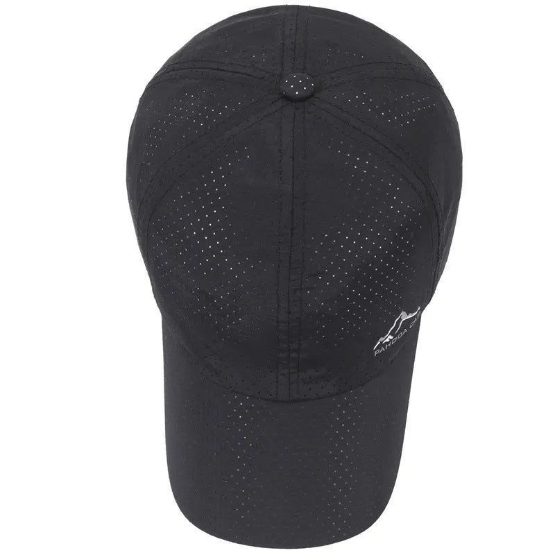 Korean-style adjustable baseball cap in polyester fabric for summer sun protection.