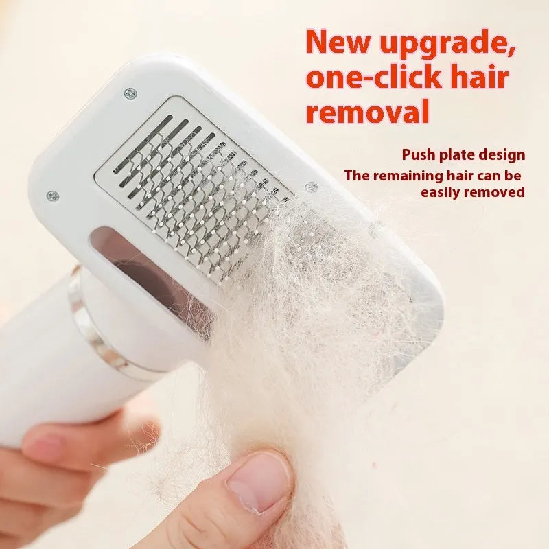 Pet hair dryer hot air comb for dogs, ABS material, beige colour, with UK plug option