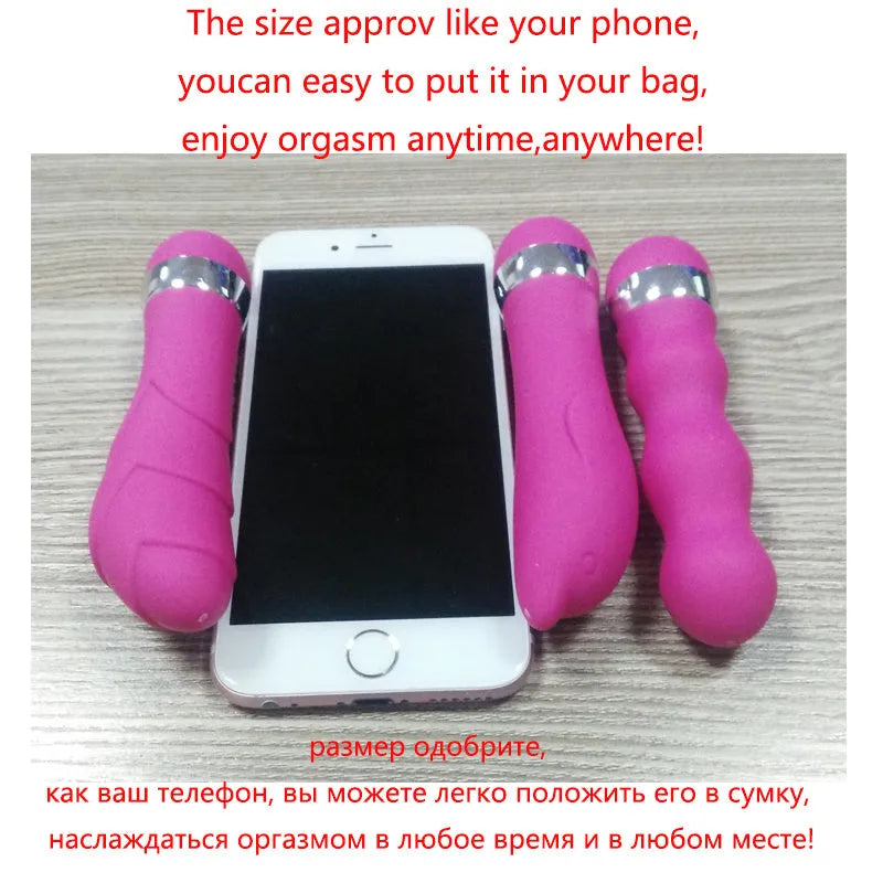 Mini realistic dildo vibrator for women with 6 styles including vaginal and anal plug options, high quality plastic construction