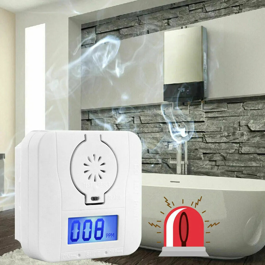 White wireless carbon monoxide alarm unit designed for wall mounting in kitchens and living areas