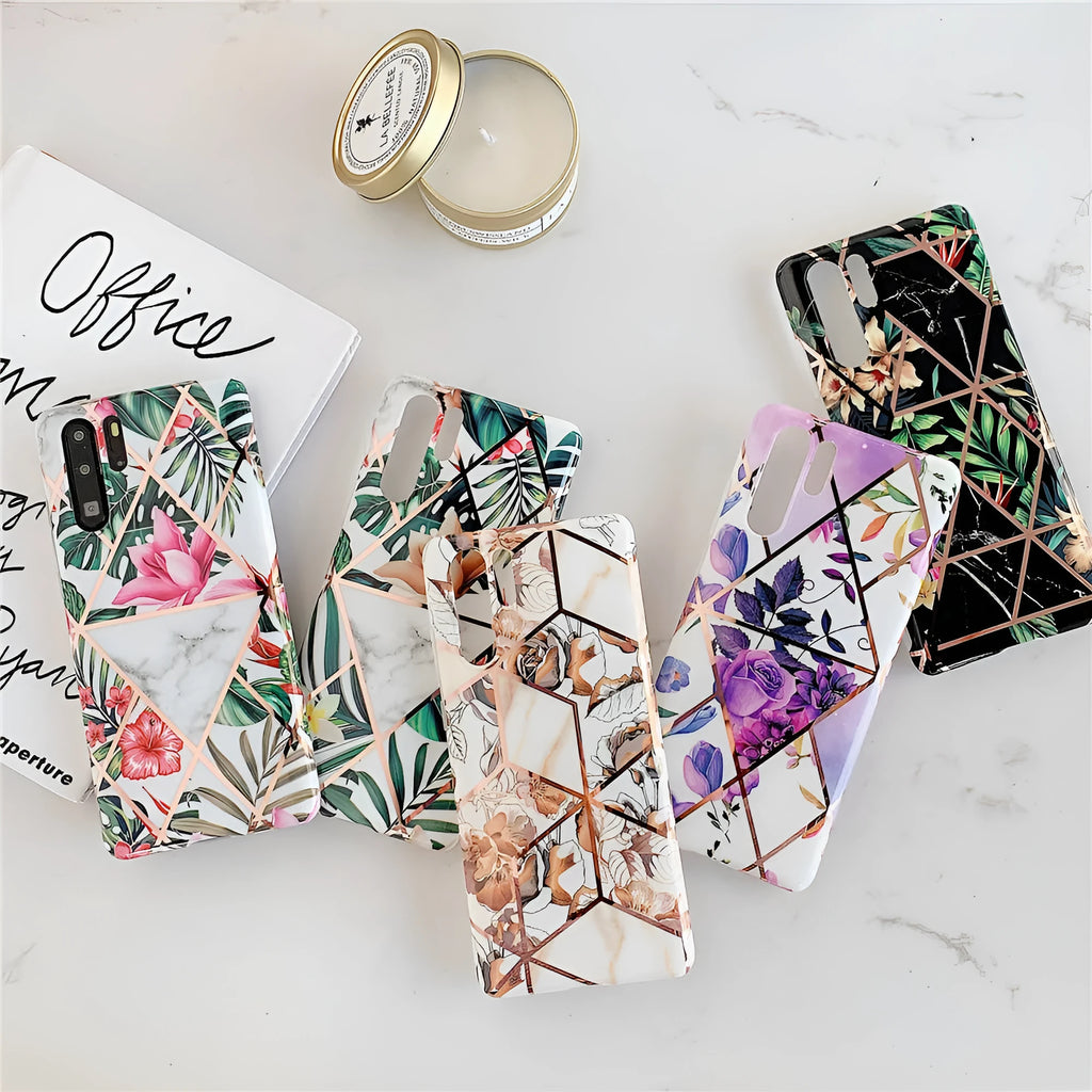 Floral lattice TPU PC phone case back cover for Huawei Mate30 Pro in PH1 colour with European American style pattern