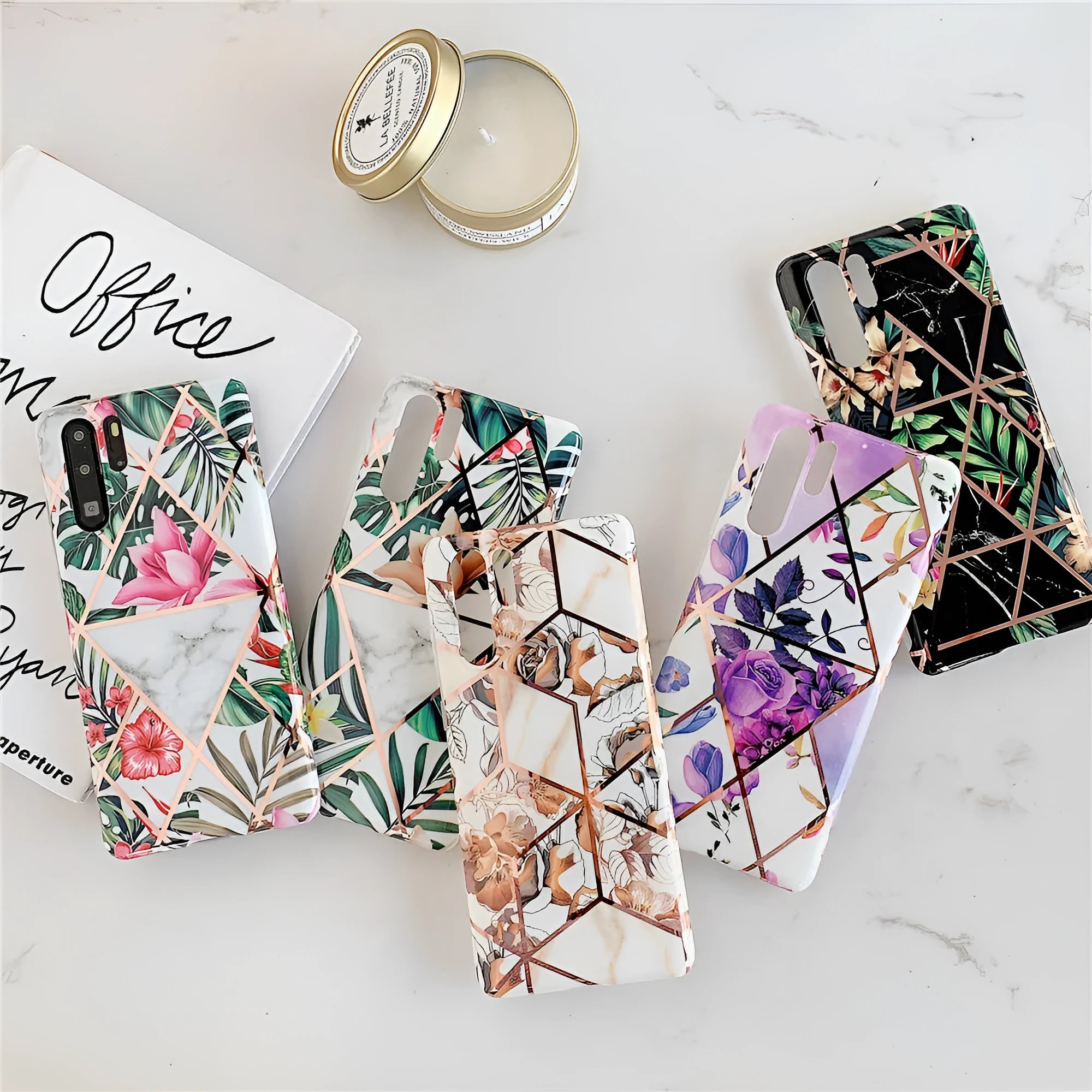 Floral lattice TPU PC phone case back cover for Huawei Mate30 Pro in PH1 colour with European American style pattern