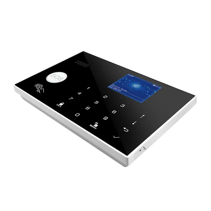 Intelligent WiFi GSM touch button household burglar alarm host with display