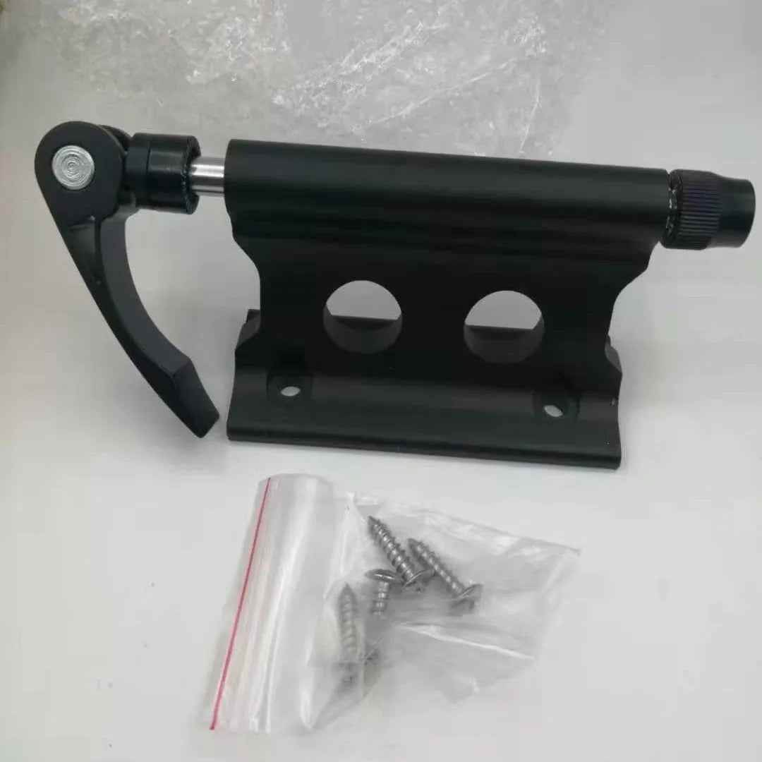 Silver metal bicycle front fork quick release fixing clip with adjustment mechanism