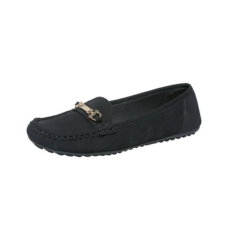 Women's plus size flat casual shoes in artificial PU leather available in three colours