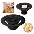 Set of four black stainless steel steamed bun moulds for shaping baozi and dumplings