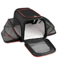 Portable cat carrier bag in 600D cation polyester material with medium-soft construction