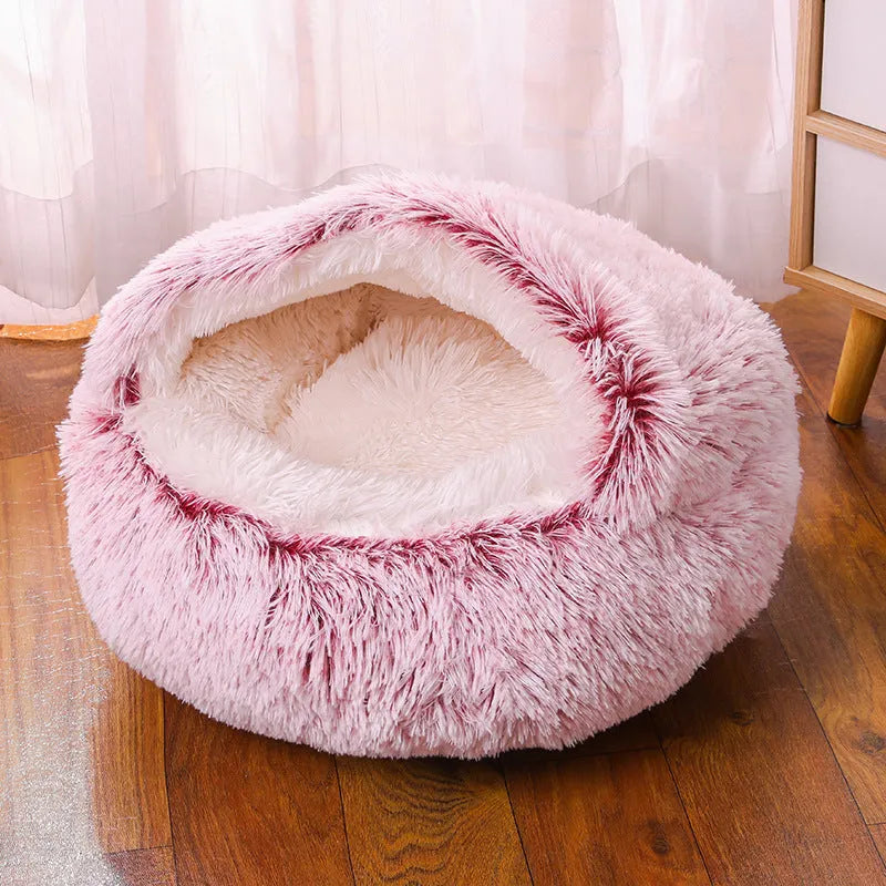 Waterproof cloth semi-enclosed dog kennel in gradient colour with warm room design