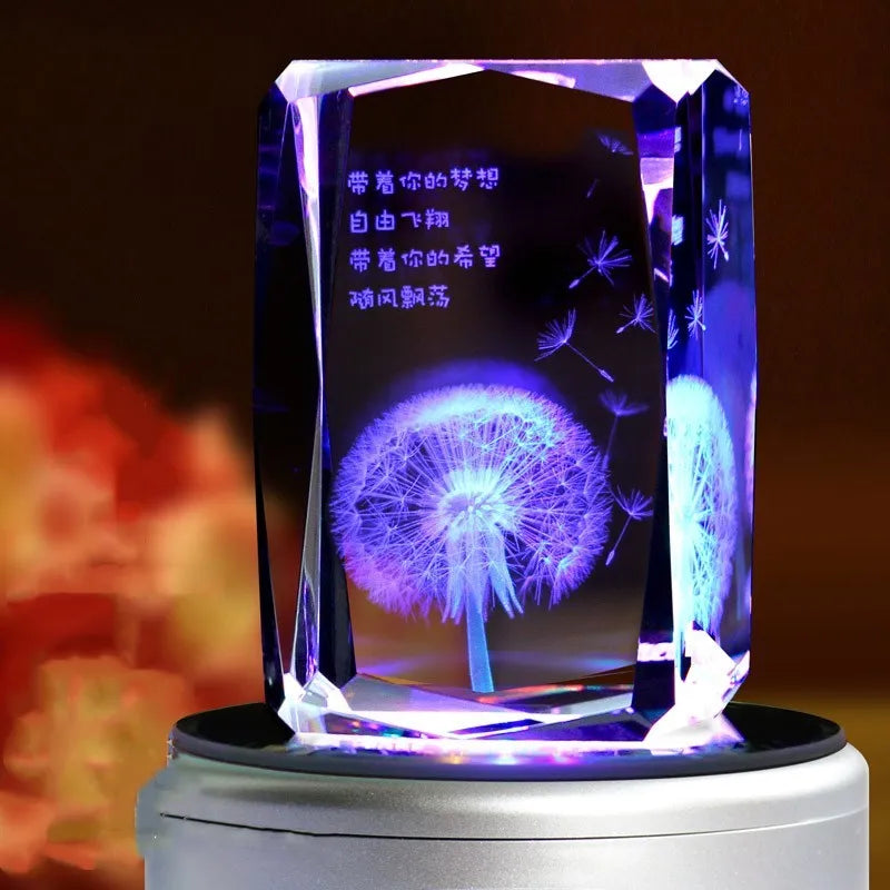 Small colourful crystal light Bluetooth speaker MP4 player in gift box