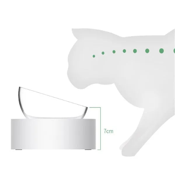 15° adjustable cat bowl set single and double food bowl PC ABS plastic anti-overfill design