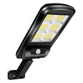 Black solar powered outdoor light with motion sensor and IP65 waterproof rating