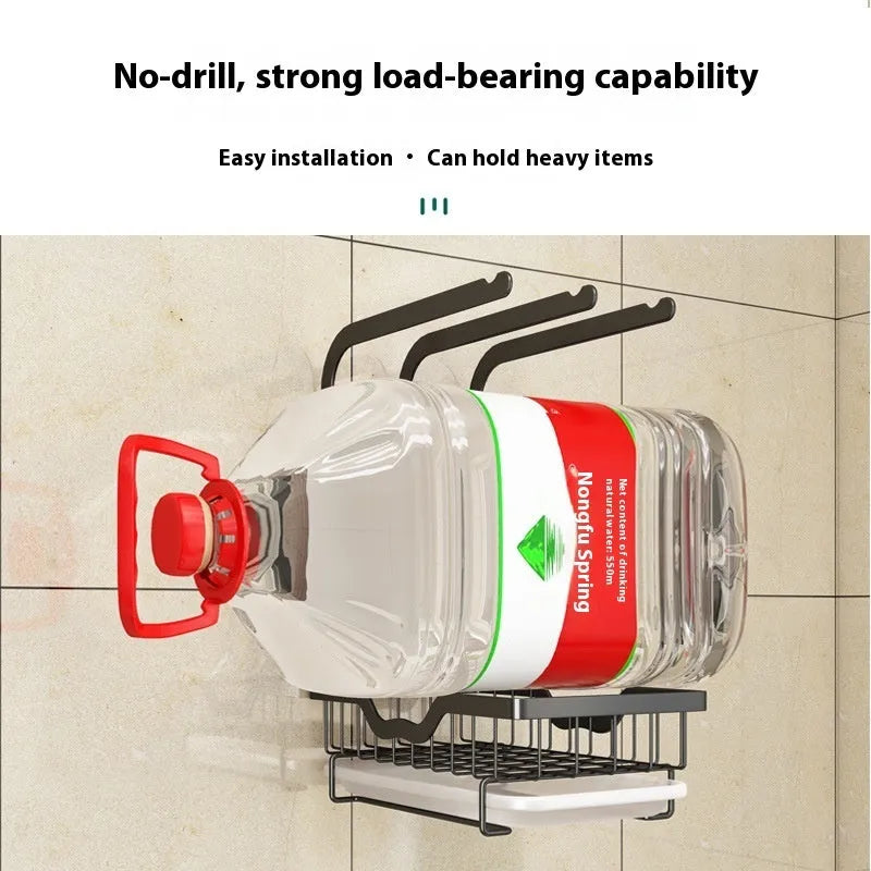 Foldable plastic kitchen storage rack in new Chinese style for wall mounting or desktop use.