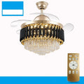 LED crystal chandelier ceiling fan light with remote control in 42 or 48 inch size options
