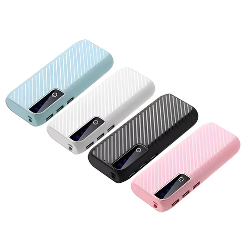20000mAh portable power bank showing dual USB ports and compact design