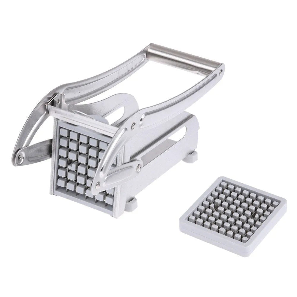2-blade potato cutter chopper with stainless steel blades and non-slip rubber foot for french fries