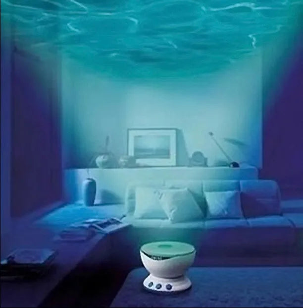Blue ocean projection lamp with DLP trapezoidal correction for children's rooms