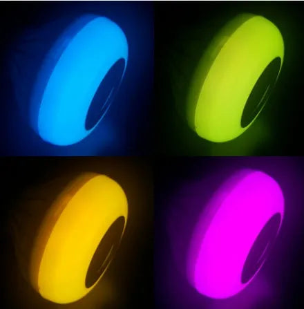 White E27 smart LED bulb with Bluetooth speaker and remote control for 16 colour lights.