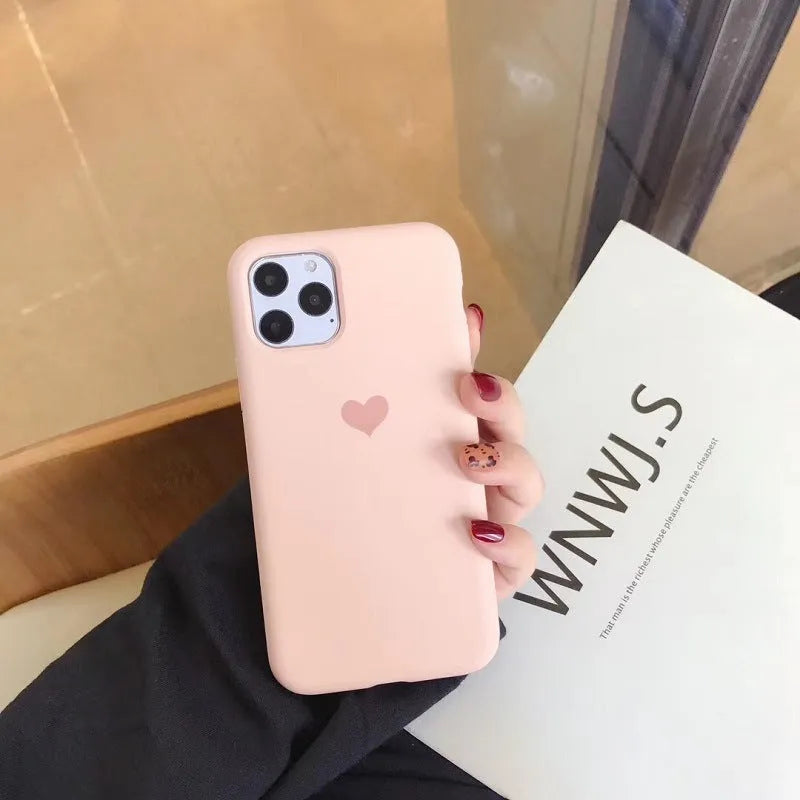 Love silicone phone case in solid colour, designed for iPhone 13 Pro Max, showing back and side coverage.