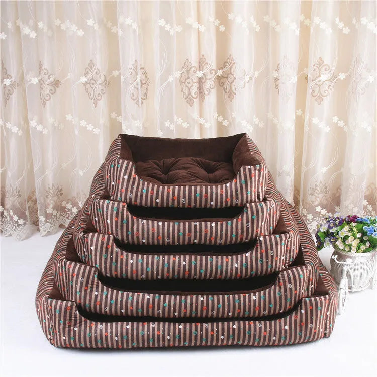 Pet bed dog mattress cat nest cloth with removable cover in Coffee star colour pattern, 45cm size