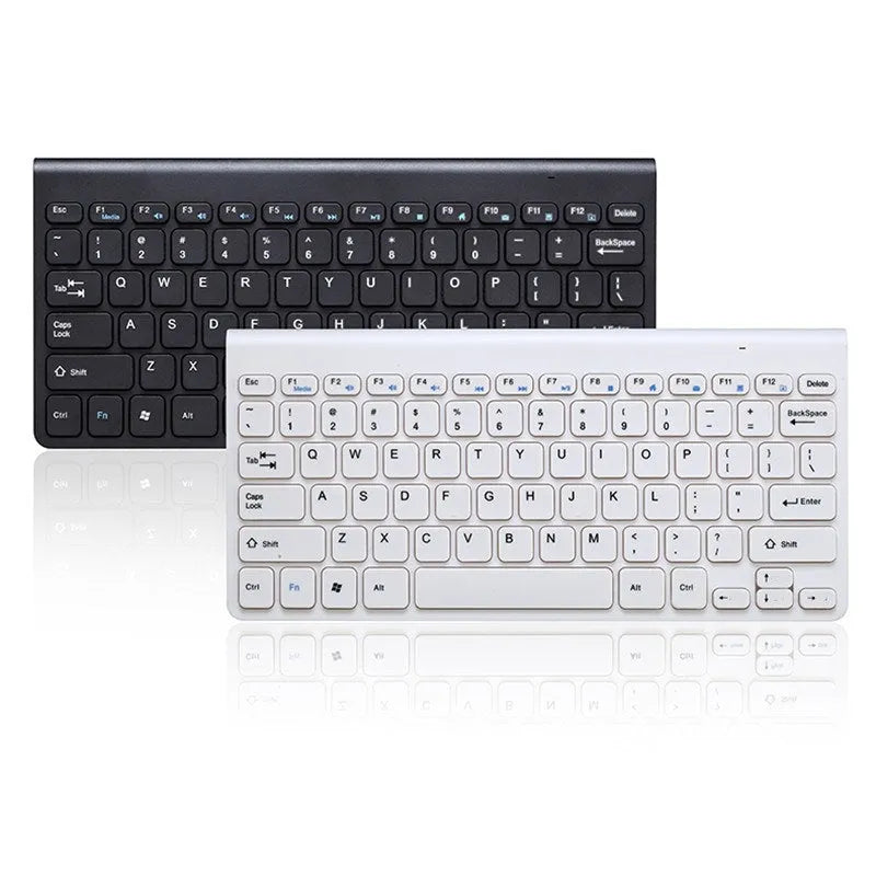 Black and white wireless keyboard and mouse set with 10-metre range