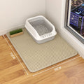 Double layer waterproof cat litter mat in beige with non-slip base, available in multiple sizes and colours