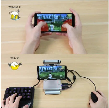 GameSir-X1 Eat Chicken Throne Bluetooth keyboard mouse mobile game controller for iPhone and Android, gold colour