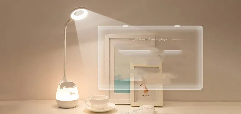 Rechargeable table lamp with touch switch in green, pink, or white colour options