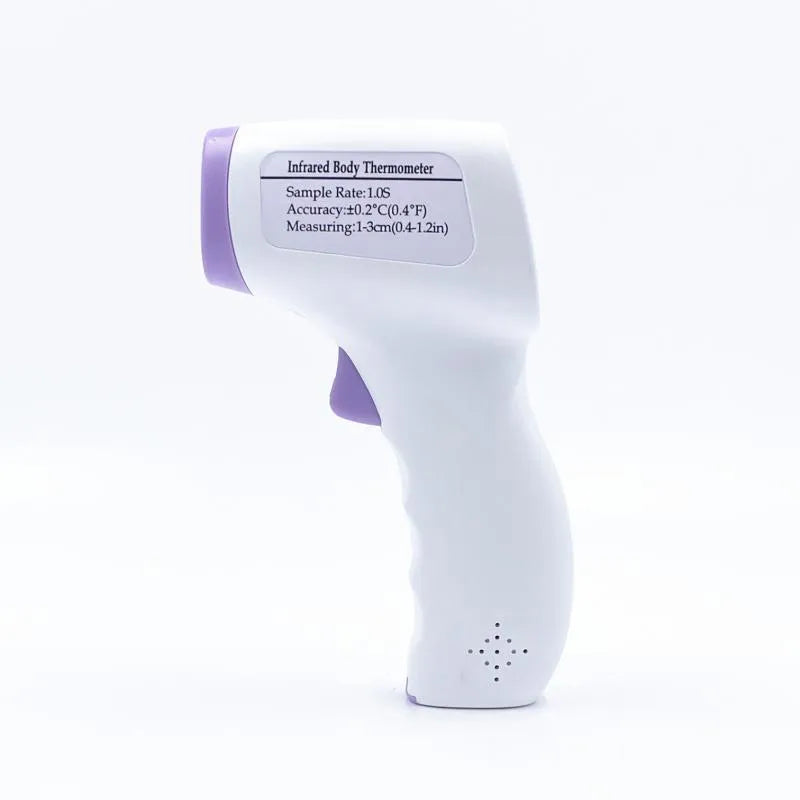 White digital non-contact thermometer for general temperature measurement.