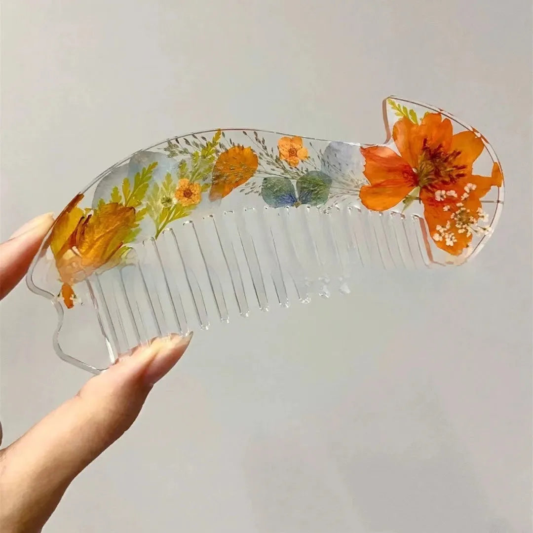 Crystal glue mirror glossy resin comb in three colour options 01 02 03 compact size under 10cm