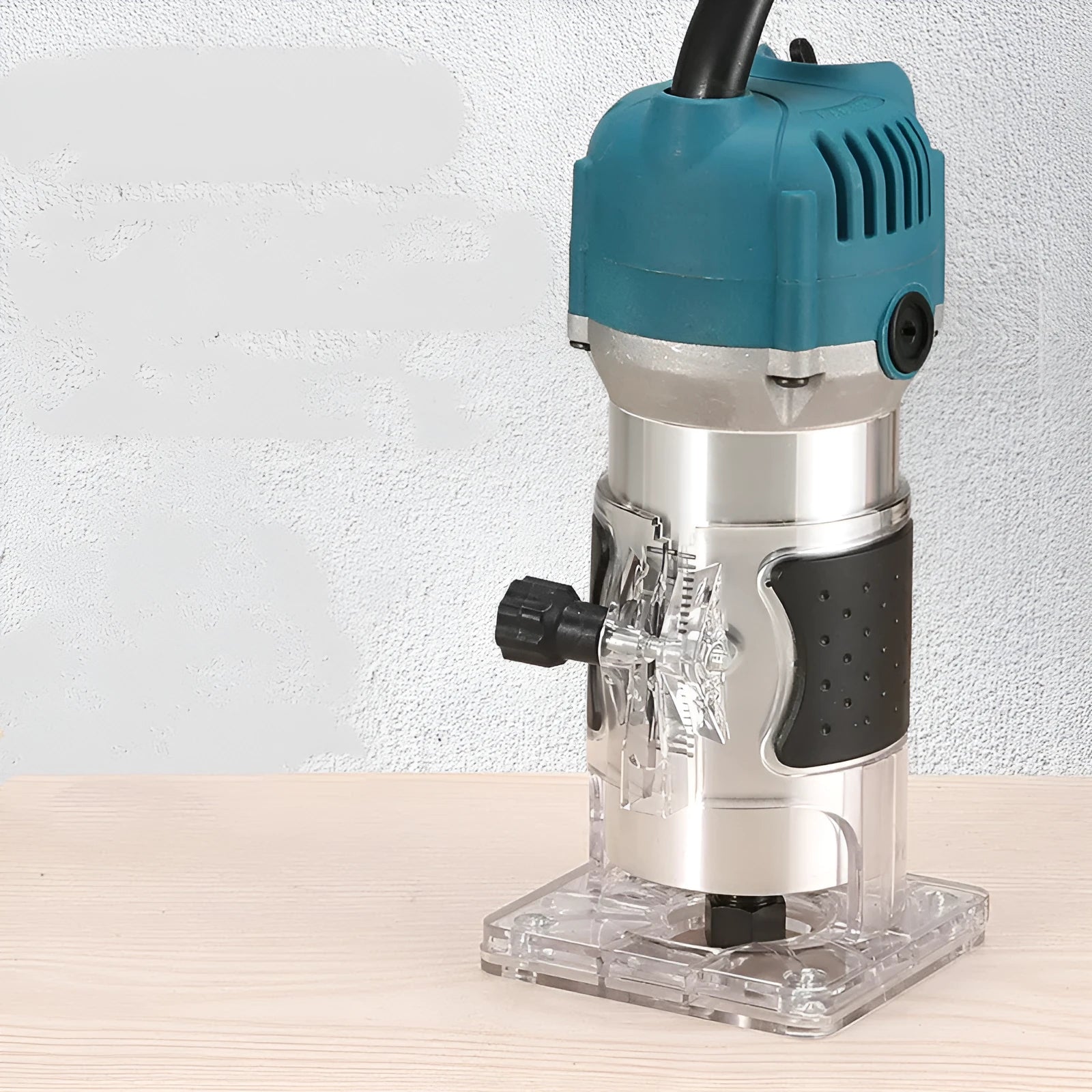 800W electric wood polishing trimmer with aluminium casing, 220V AC, no-load speed 30000rpm, 2cm depth