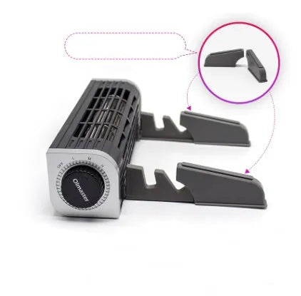 Black notebook cooling stand with dual USB fans measuring 294mm long