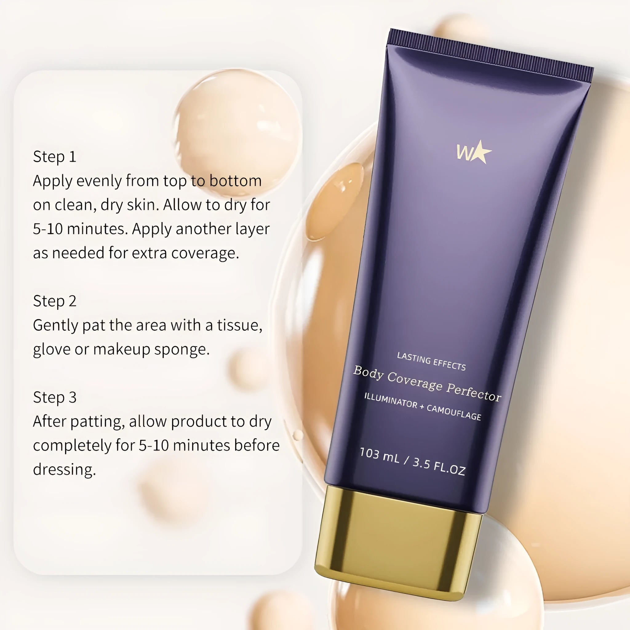 Body tattoo concealer cream 103ml waterproof sweat-proof full coverage with brush