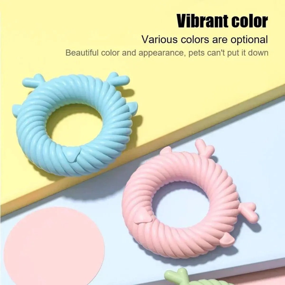 Dog chew toy in TPR material with spiral groove, deer sound, Light Sky Blue colour, 12.5 cm by 13 cm