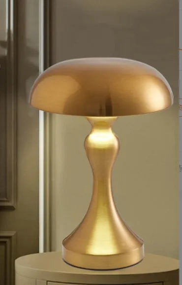LED charging decorative desk lamp with touch control in bronze gold or silver finish showing tricolour dimming capability