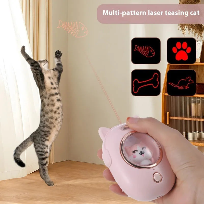 Multifunctional pet comb with laser toy for cats and dogs in pink and yellow ABS material