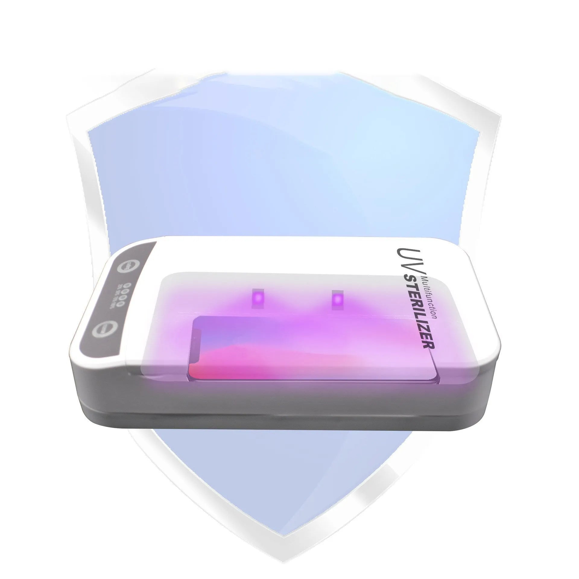 UV disinfection box for phones with 4 UV lamps, external 218x123x53mm, holds 6.5 inch phone, USB powered