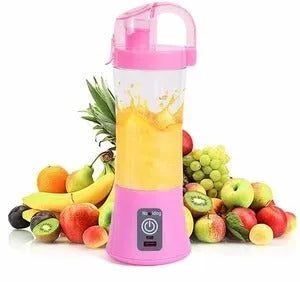 Portable electric fruit juicer handheld smoothie maker USB rechargeable 400ml blue pink green