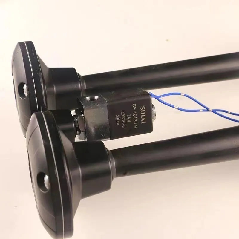 Black 300DB dual trumpet super loud air horn kit for 12V and 24V vehicles
