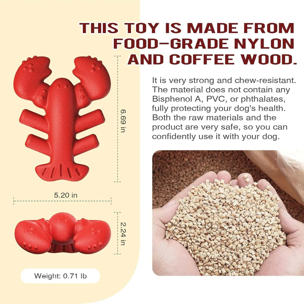 Red hard plastic dog chew toy for large breed aggressive chewers, 170mm long