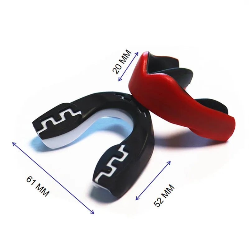 Adult boxing mouthguard with tooth socket free design in three colour options for martial arts protection